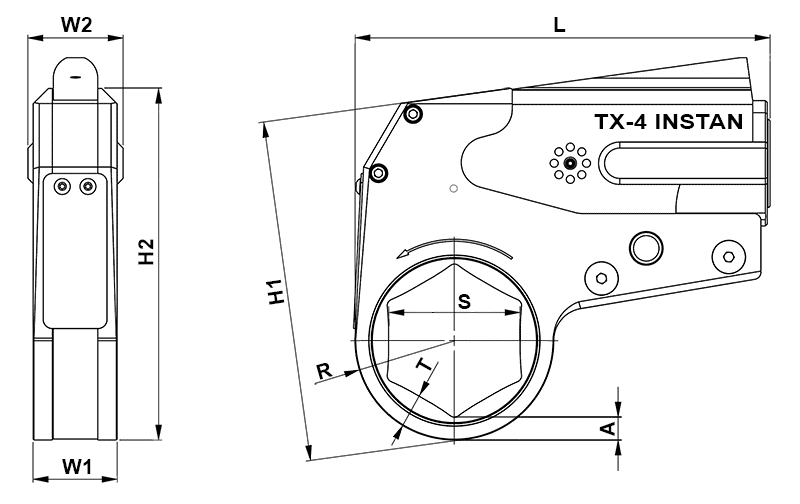 Гайковерт гидравлический кассетный TX-16 INSTAN - схема